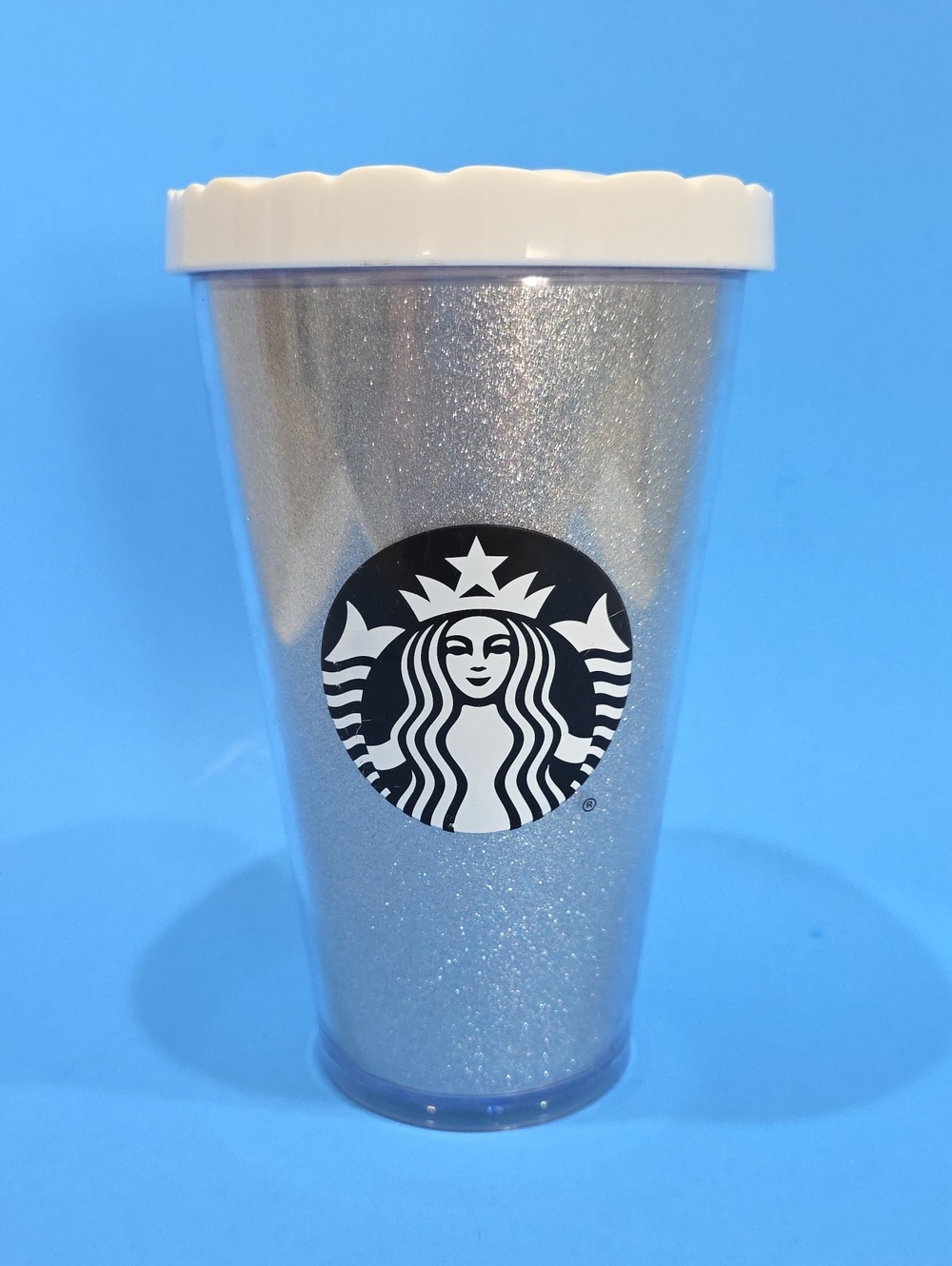 Starbucks Silver Glitter 16 oz Cold Cup Drink Tumbler Straw Not Included